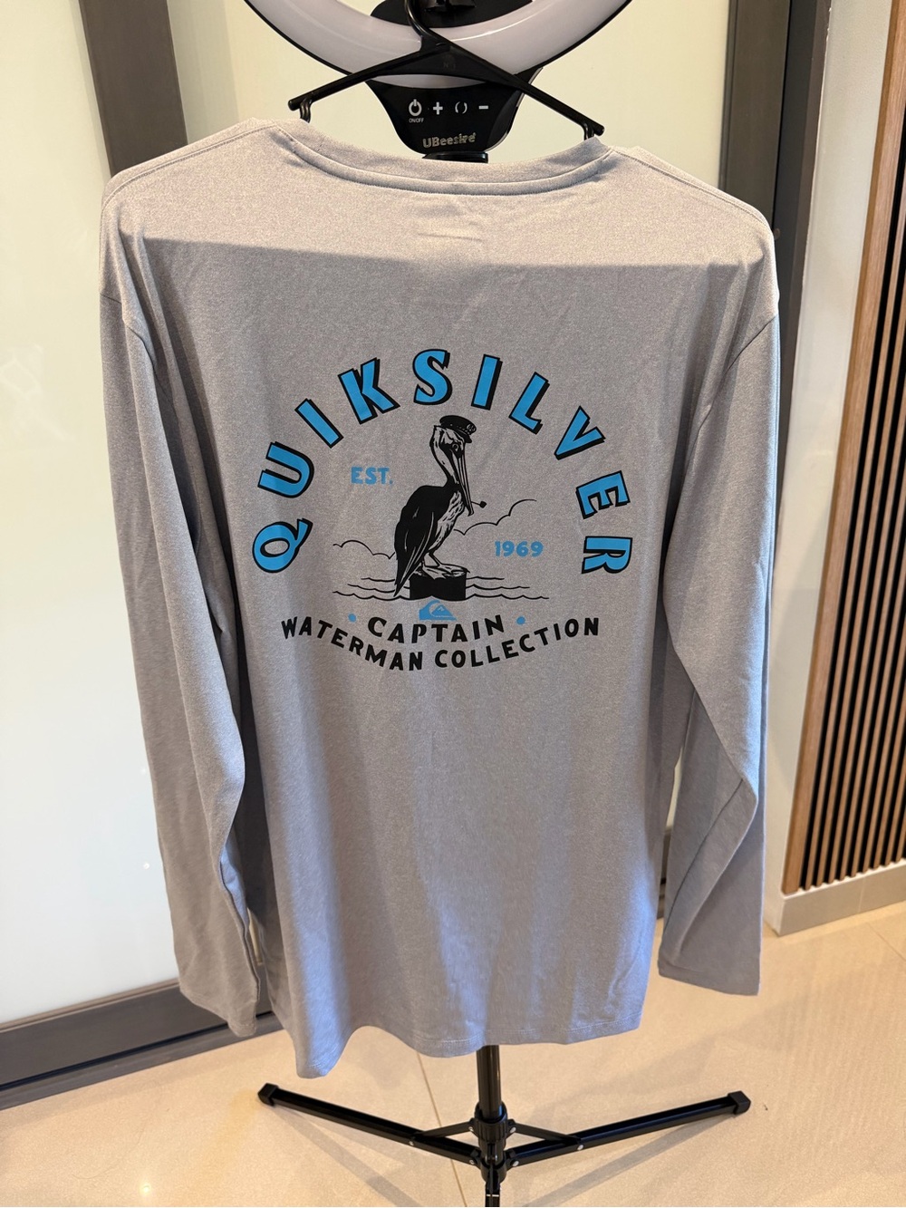 Quiksilver Waterman Captain Long Sleeve Shirt Men’s M Gray